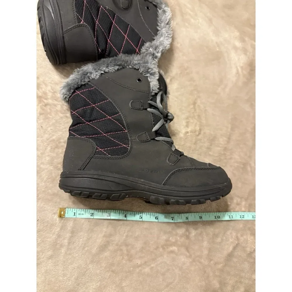 Columbia Waterproof Fur Lined Ice Maiden Youth Gray Winter Boots. Sz 4